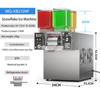 Machine à glace pilée commerciale à quatre réservoirs pour stand de rue, à formation rapide