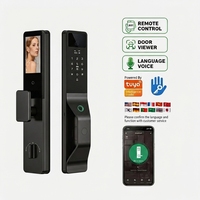 Serrure de porte intelligente Tuya avec caméra double visuelle, interphone vidéo, reconnaissance biométrique 3D du visage et des veines palmaires