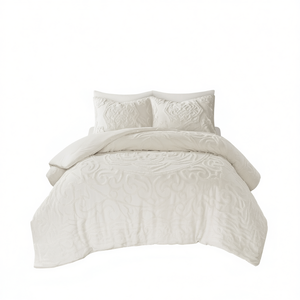 DB Tufted Cotton Chenille Medallion <b>Comforter</b> <b>Set</b> 3-Piece Hypoallergenic All-Season Home Bedding - Product Image 1