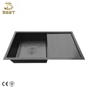 Égouttoir d'évier de cuisine à bol unique en acier inoxydable fait à la main avec robinet brossé 86*45CM d'origine vietnamienne - Product Image 3