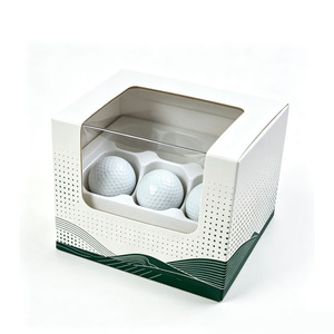 Boîte à balles de golf personnalisée écologique, boîte en papier pliable avec logo imprimé sur mesure pour l'emballage d'accessoires de golf - Product Image 2