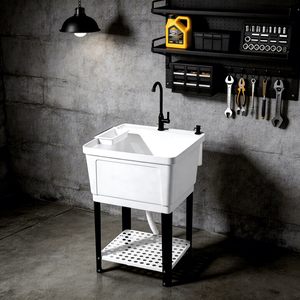 Évier de <span class=keywords><strong>lavage</strong></span> utilitaire moderne en PP, le plus vendu au monde, avec kit de vidange complet, capacité 88L, résistant aux intempéries, pour cuisine, salle de bain, buanderie - Product Image 1