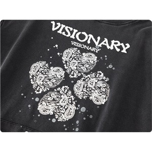 400Gsm Streetwear Sweatshirt Stone Wash Sérigraphie Patchwork Imprimé Baggy Homme Sweat à capuche pour hommes - Product Image 4
