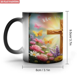 He Is Risen 2D Flat Painting <b>Ceramic</b> <b>Mug</b> 11oz Heat Changing Cup Religious Gift - Product Image 1