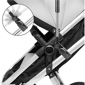 Parasol pour poussette pour bébé, parapluie universel avec pince, protection UV réglable à 360 degrés pour poussette - Product Image 4