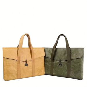 Maletín de Cuero Texturizado DuPont para Hombre, Elegante Bolso de Mano para Portátil de Negocios, Bolso Bandolera Minimalista de un Solo Hombro - Product Image 1