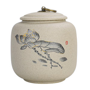 Boîte à thé en céramique de grande capacité en étain pour le stockage du thé Poterie brute Théière en céramique Pots de médecine traditionnelle chinoise avec couvercle - Product Image 6