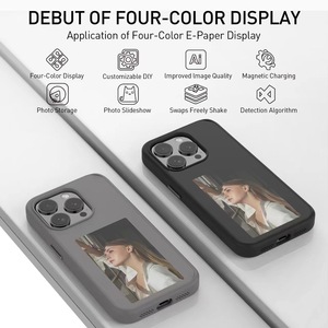 Custodia per Display a inchiostro intelligente con schermo a inchiostro elettronico personalizzabile NFC per <span class=keywords><strong>iPhone</strong></span> 16 15 14 13 12 Pro Max NFC <span class=keywords><strong>Cover</strong></span> <span class=keywords><strong>foto</strong></span> personalizzata - Product Image 4