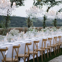 Chaise à dossier croisé en bois de style moderne empilable en chêne de hêtre avec fonction de refroidissement pour mariage vignoble salle à manger