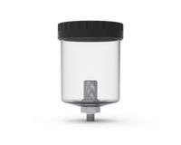 Bouchon à vis nervuré transparent avec étiquette de précaution pour gobelet d'huileur à liquide pour système de lubrification MQL