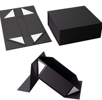 Scatola Rigida Magnetica Pieghevole di Lusso Nera con Logo Personalizzato Stampato per Confezioni Regalo, Vendita all'Ingrosso