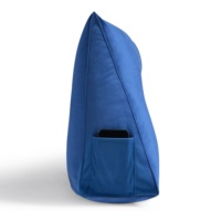 Dreieckiges Bettkeilkissen Lesekissen für Kopfteil-Rückwand Unterstützungskissen zum Sitzen im Bett mit Tasche Blau