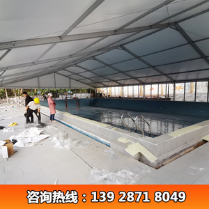 Tente d'exposition extérieure 20x20m avec parois vitrées, toit en PVC, résistante au vent, toutes saisons, type à armature droite - Product Image 3