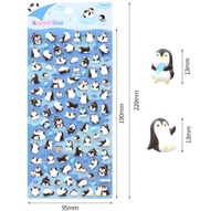 Autocollants 3D en forme de pingouin et de panda pour enfants - Écologiques, durables, imperméables, en PVC souple pour albums photo
