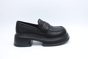 2023 nouveaux talons épais pour femmes dames françaises chaussures compensées plate-forme all-match petites chaussures en cuir - Product Image 3