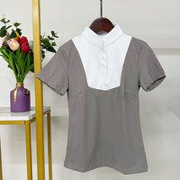 Chemise de compétition d'équitation pour femmes, 7 couleurs, sous-vêtement technique, manches courtes en mesh
