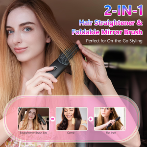 Electric Hair Straightening <b>Brush</b> Fast Heating Anti Scald <b>Smooth</b> Styling Tool - Product Image 3