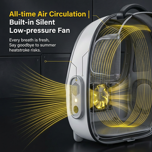 Mochila de nailon sólido ecológica fresca de verano para Gatos <span class=keywords><strong>Perros</strong></span> diseño de cápsula espacial portátil tela transpirable ventilador de gran capacidad - Product Image 3
