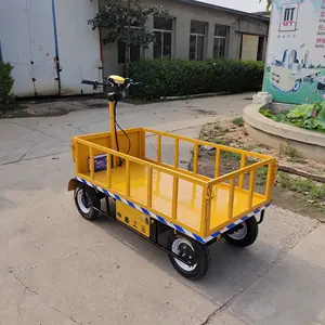 Hot Selling 4 Wheel Cargo Carrier Cart Battery Power Electric Transport Cart Warehouse 800kg Heavy Platform Trolley