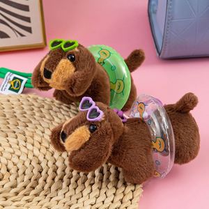 Porte-clés en peluche chien saucisse de dessin animé mignon de 15 cm, pendentif de sac, mini poupée, cadeau de Noël - Product Image 6