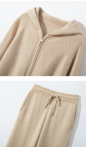 Bộ áo len cardigan và quần len cashmere <span class=keywords><strong>2025</strong></span> dành cho nữ, thiết kế riêng, áo len cashmere tay dài - Product Image 3