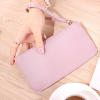 Logo Kustom 30 MOQ Fashion 3 Pola Permen Penutup Ritsleting Kulit PU Ramah Lingkungan Dompet Pendek Katun Tas Clutch Merah Hitam Wanita
