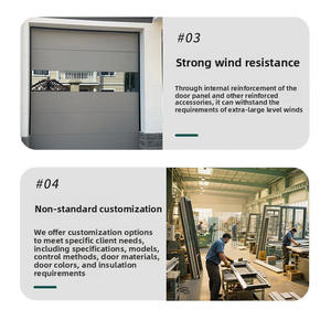 باب مرآب فيلا عصري بتصميم حديث، نافذة علوية متساوية، زجاج مقسى بدون إطار، نظام أمان ووقاية من الحريق أوتوماتيكي - Product Image 5