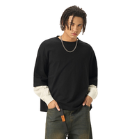 T-shirt Homme Oversize Personnalisé avec Logo, Coton Lourd, Col Rond, Manches Longues, Streetwear, T-shirt Vierge pour Homme – Vente en Gros