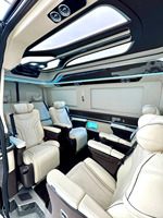 Kit de conversion pour fourgonnette Sprinter à toit surélevé, sièges VIP blanc ivoire, lit pliant à 180°, toit ouvrant, éclairage d'ambiance