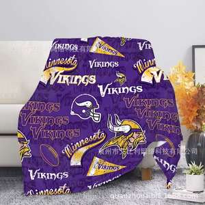 Manta suave con estampado personalizado N Fl Manta polar de franela Mantas del equipo de fútbol americano Minnesota Vikings - Product Image 1