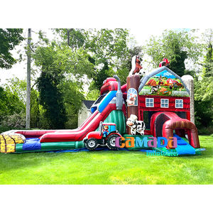Castello Gonfiabile a Tema Fattoria a Forma di Trattore con Scivolo, Castello Gonfiabile con Mucca e Mais, <span class=keywords><strong>Parco</strong></span> <span class=keywords><strong>Giochi</strong></span> Gonfiabile - Product Image 3
