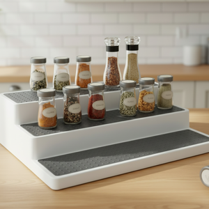 Estante de Almacenamiento de Escritorio de 3 Niveles de PP, Organizador Antideslizante para Especias de Cocina, para Armario o <span class=keywords><strong>Despensa</strong></span> - Product Image 1