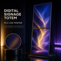 Affichage LED pliable P2.5 à succès – Totem numérique avec luminosité de 1200 cd, garantie de 2 ans et CMS basé sur le cloud