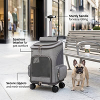 Sac de transport pour animaux de compagnie à roulettes, respirant, avec roues pivotantes, sac de voyage multifonctionnel pour chien, idéal pour les trajets en ville