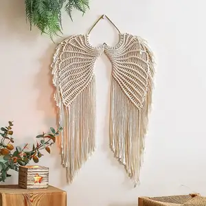 Wholesale Angel Wings Cotton Macrame Wall Hanging Tapestry Sleep Dream Catcher For Bedroom Adult Home Decor