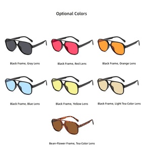 <span class=keywords><strong>Occhiali</strong></span> <span class=keywords><strong>da</strong></span> <span class=keywords><strong>sole</strong></span> <span class=keywords><strong>da</strong></span> aviatore alla moda <span class=keywords><strong>da</strong></span> <span class=keywords><strong>donna</strong></span>, regalo promozionale, vintage, con doppio ponte, lenti gialle, leggeri, protezione UV380 - Product Image 4