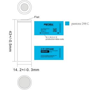 Chine Usine Li-ion <span class=keywords><strong>ICR14430</strong></span> 3.7V 650mah 14430 Batteries de batterie au lithium-ion télécommandées rechargeables - Product Image 3