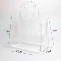Sac à main transparent haut de gamme de style nouveau pour l'emballage des fleurs, avec valve, sac en plastique PE pour bouquet de fleurs