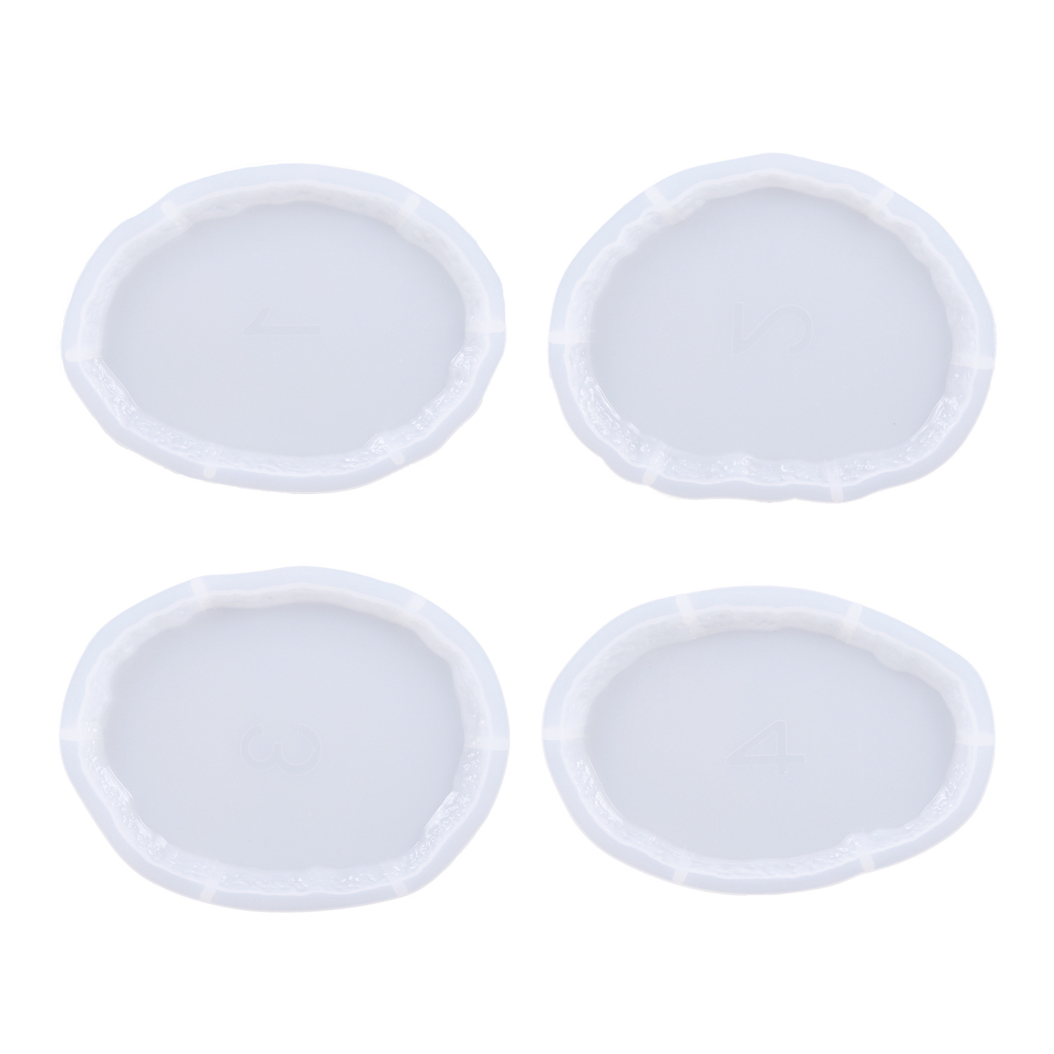blanco 4 piezas ovaladas