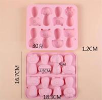Moule en silicone pour gâteaux, mousses, puddings et bâtonnets de fromage, motifs mignons de champignons et de pattes de chat, en stock usine