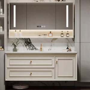 Gabinetes de Baño Personalizados de Alta Gama, Estilo Clásico, Mueble de Baño de Madera Montado en la Pared con Lavabo - Product Image 2
