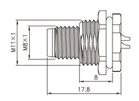 Montaje de Panel PCB IP67, Cable impermeable M8, Conector de toma de Panel trasero