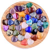 Bestseller - Pierre précieuse turquoise de 2 cm en forme de cœur, citrine polie, pierre naturelle, accessoires de bijoux DIY