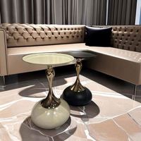 Table basse ronde, table d'appoint, table d'extrémité, grande table centrale en fer et métal pour salon, villa, usine, vente en gros OEM