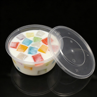 Bol en plastique jetable transparent rond avec couvercle pour pique-nique, restauration, préparation de repas au bureau, emballage alimentaire à emporter – Vente en gros