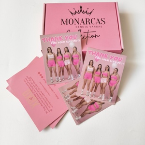 Cartes de remerciement roses personnalisées avec impression photo couleur - Cartes d'insertion personnalisées pour les marques de mode et de vêtements de sport - Product Image 4