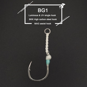 Hameçon de pêche XUHANG BG1, luminescent, UV, lourd, simple, en acier carbone, à barbelure, pour la pêche <span class=keywords><strong>au</strong></span> fond, brochet, poisson-chat, eau salée - Product Image 2