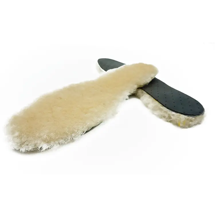 Comfortable sheep skin care feet wool warmer latex memory foam sports insole