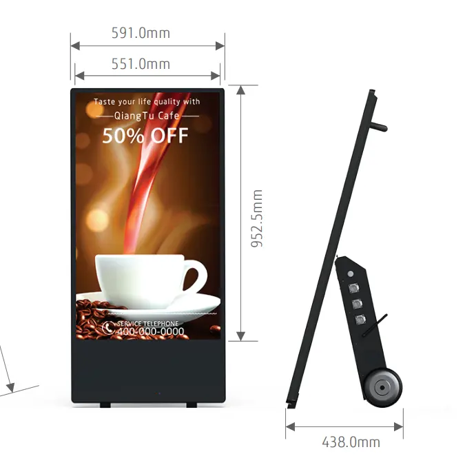 WiViKiosk New Arrival 43 Inch Battery Powered Portable Outdoor Digital Signage And Displays