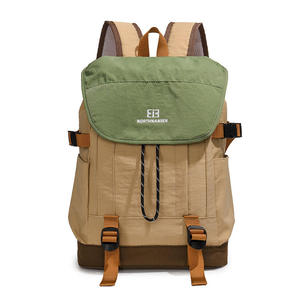Drawstring Casual Female <b>Laptop</b> <b>Backpack</b> with Cover Color Contrast Lightweight Nylon Travel <b>Backpack</b> Korean Fashion Brand - Product Image 5